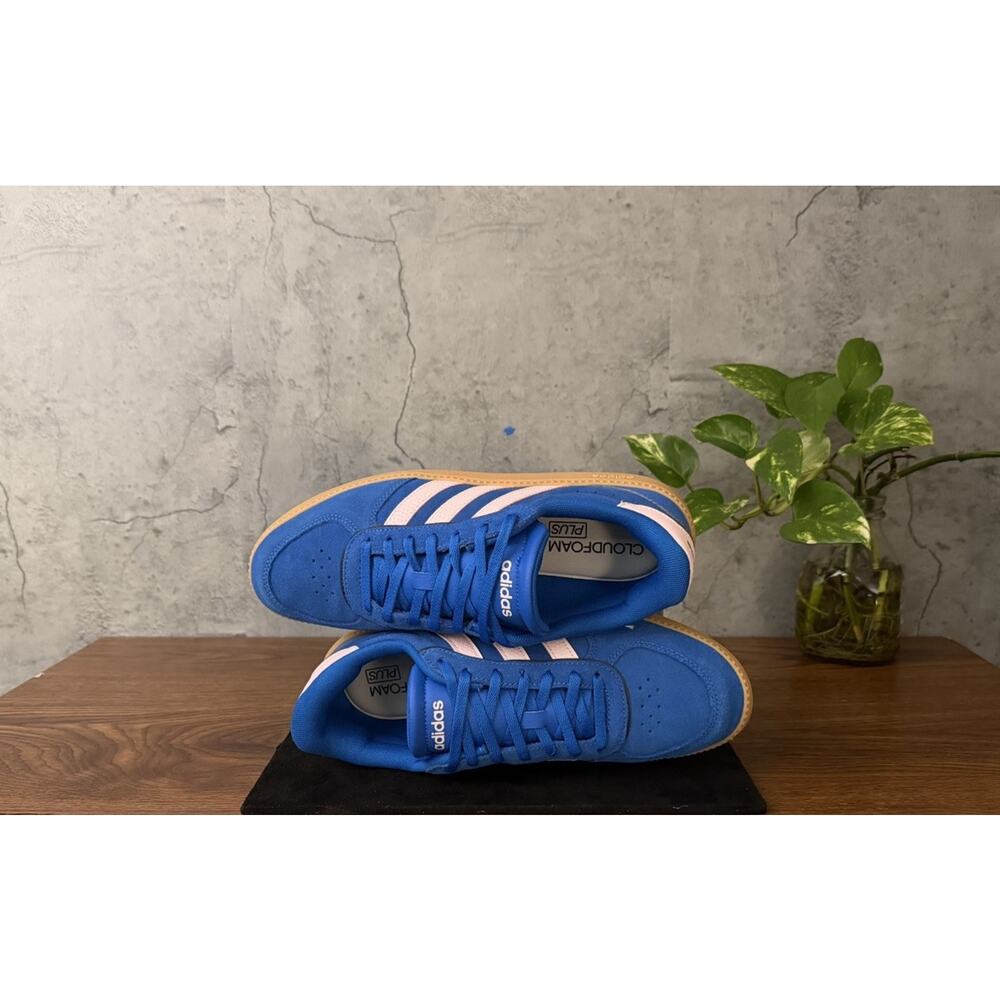 Adidas Women's Breaknet Lace-Up Casual Sneakers Blue/Pink Gum Sole Size 8.5 - Picture 9 of 11